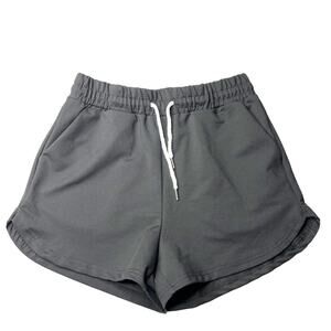 SHEIN Unity Drawstring Waist Track Shorts Athleisure Black Size Medium